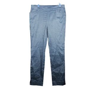 Chicos Womens Pants Black Silver Pattern Pull On High Rise Stretch Ankle 0.5 (S)